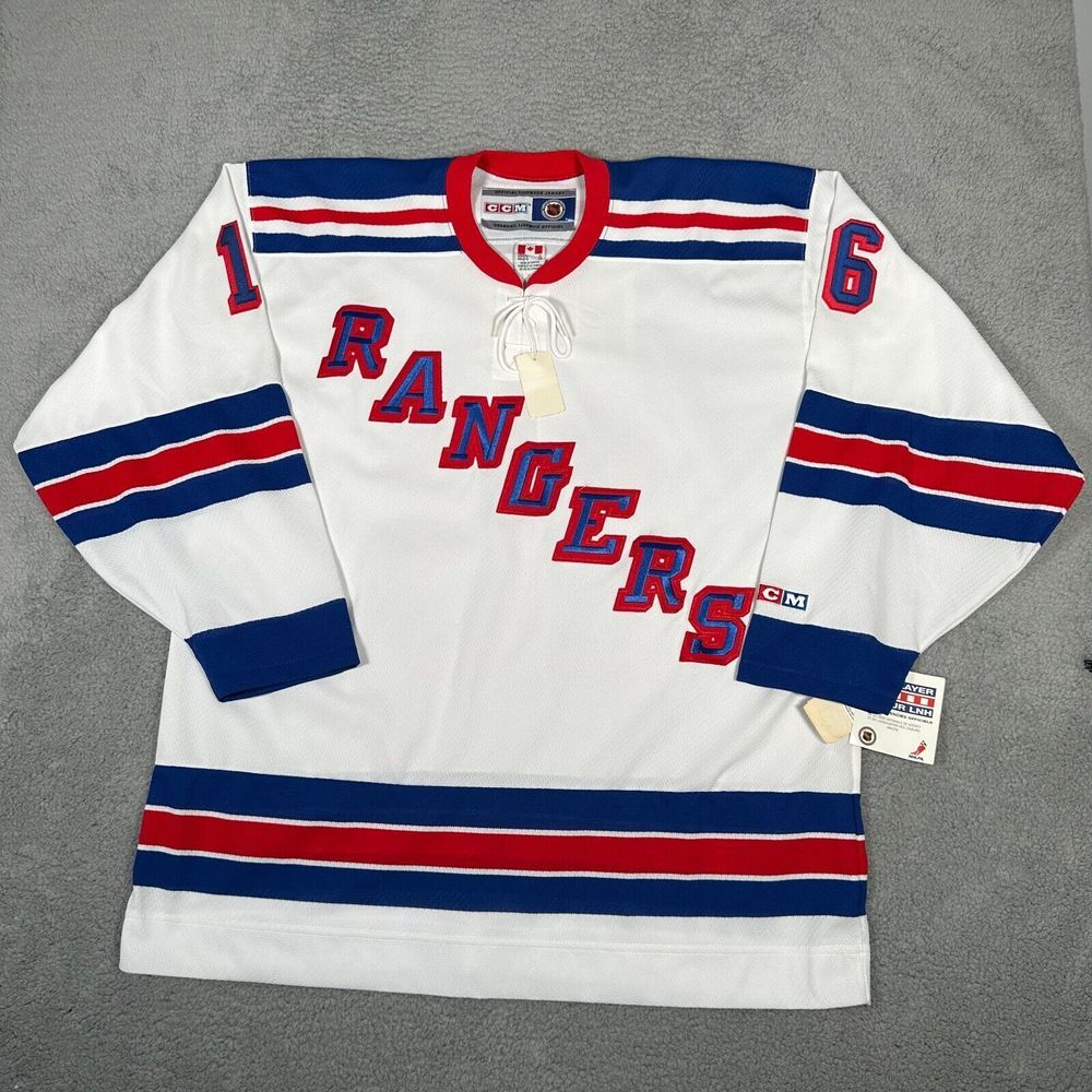 CCM New York Rangers Jersey Mens Size XL White Bobby Holik Hockey Stitched‎ New